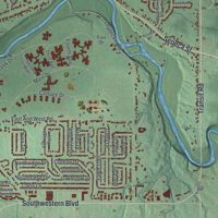 Second close-up of the map of West Seneca, New York print showing more streets and buildings