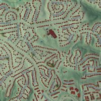 Second close-up of the map of West Springfield, Virginia print showing more streets and buildings