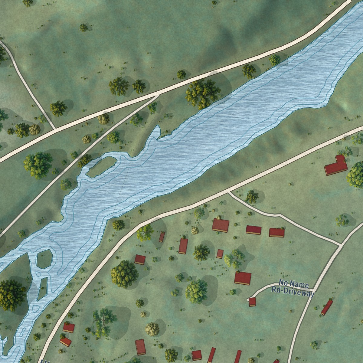 Second close-up of the map of West Stewartstown, New Hampshire print showing more streets and buildings