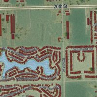 Second close-up of the map of West Vero Corridor, Florida print showing more streets and buildings
