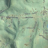 Second close-up of the map of West Wheatfield, Pennsylvania print showing more streets and buildings