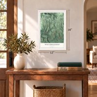 West Wheatfield, Pennsylvania map, 12 x 18 inch print in a white frame in an entryway