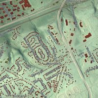 Second close-up of the map of West Whiteland, Pennsylvania print showing more streets and buildings