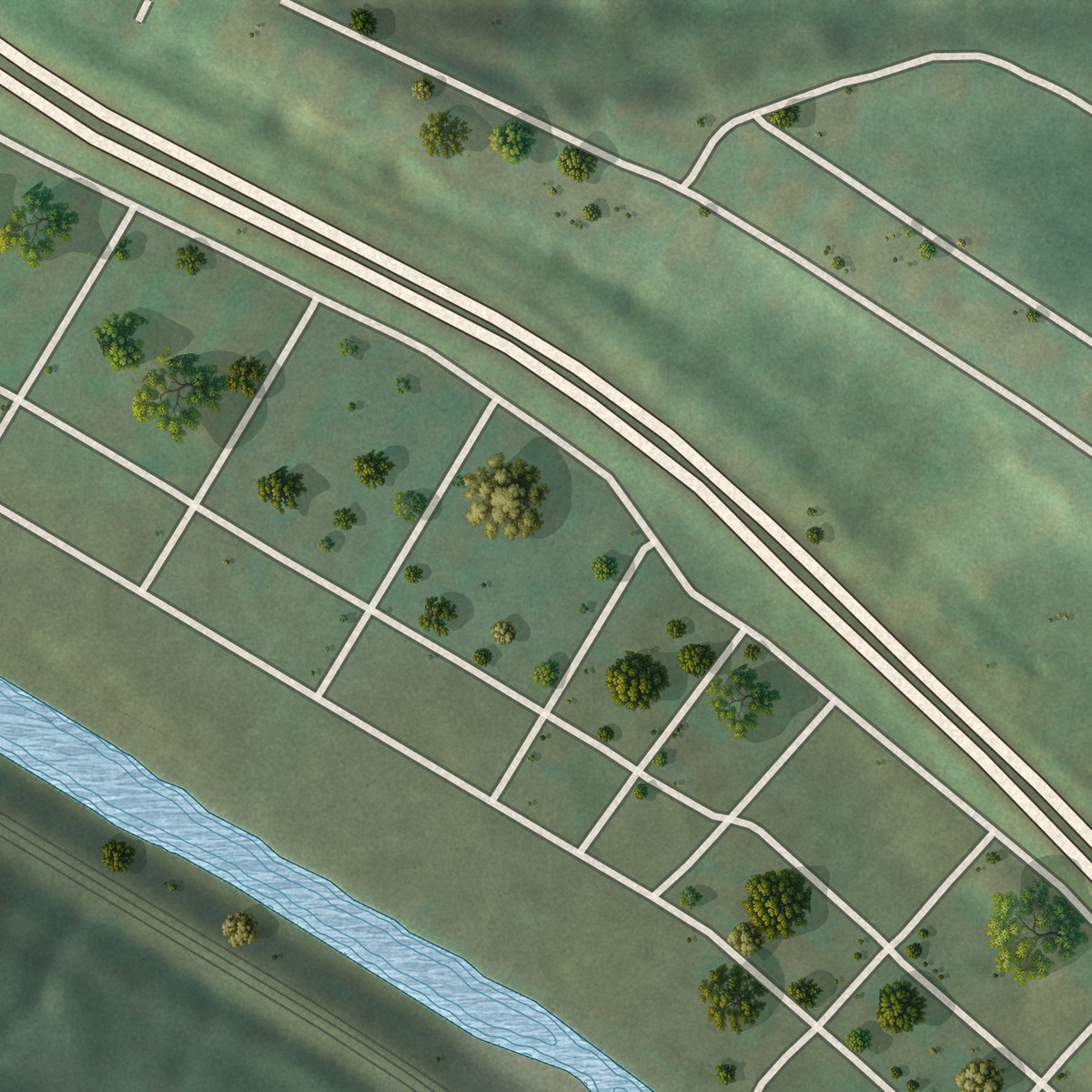 Second close-up of the map of West Wilmerding, Pennsylvania print showing more streets and buildings