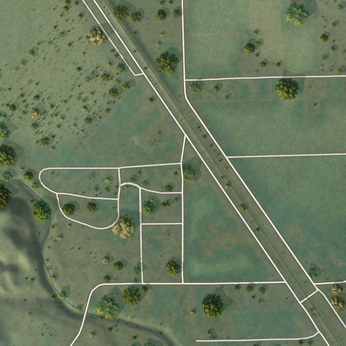 Second close-up of the map of West Wood, Utah print showing more streets and buildings