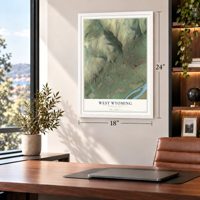 West Wyoming, Pennsylvania map, 18 x 24 inch print in a white frame in a home office