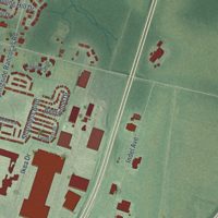 Second close-up of the map of Westampton, New Jersey print showing more streets and buildings