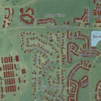 Second close-up of the map of Westchase, Florida print showing more streets and buildings