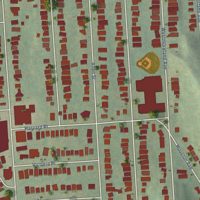 Second close-up of the map of Westcott, New York print showing more streets and buildings