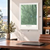 Westerlo, New York map, 18 x 24 inch print in a white frame in a home office