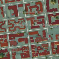Second close-up of the map of Western Addition, California print showing more streets and buildings