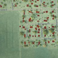Second close-up of the map of Western, Nebraska print showing more streets and buildings
