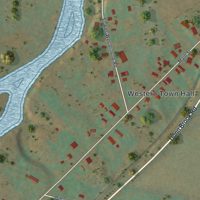 Second close-up of the map of Westernville, New York print showing more streets and buildings