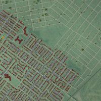Second close-up of the map of Westfield, New Jersey print showing more streets and buildings