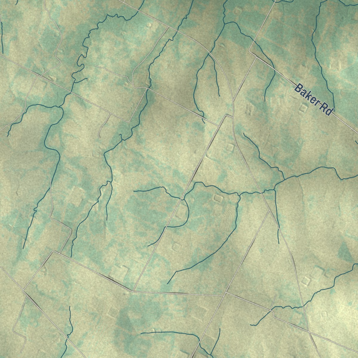 Second close-up of the map of Westhoff, Texas print showing more streets and buildings