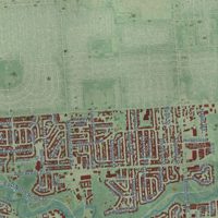 Second close-up of the map of Westland, Michigan print showing more streets and buildings