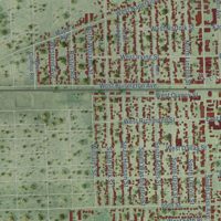 Second close-up of the map of Westmont, Illinois print showing more streets and buildings
