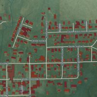 Second close-up of the map of Westport, Indiana print showing more streets and buildings
