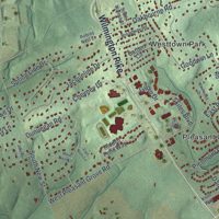 Second close-up of the map of Westtown, Pennsylvania print showing more streets and buildings