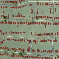 Second close-up of the map of Westview, Georgia print showing more streets and buildings