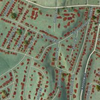 Second close-up of the map of Westville, Connecticut print showing more streets and buildings