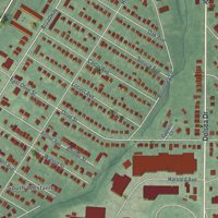 Second close-up of the map of Westville, New Jersey print showing more streets and buildings