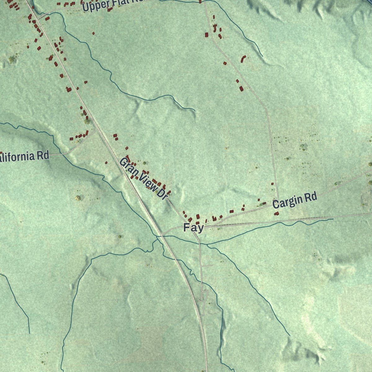 Second close-up of the map of Westville, New York print showing more streets and buildings