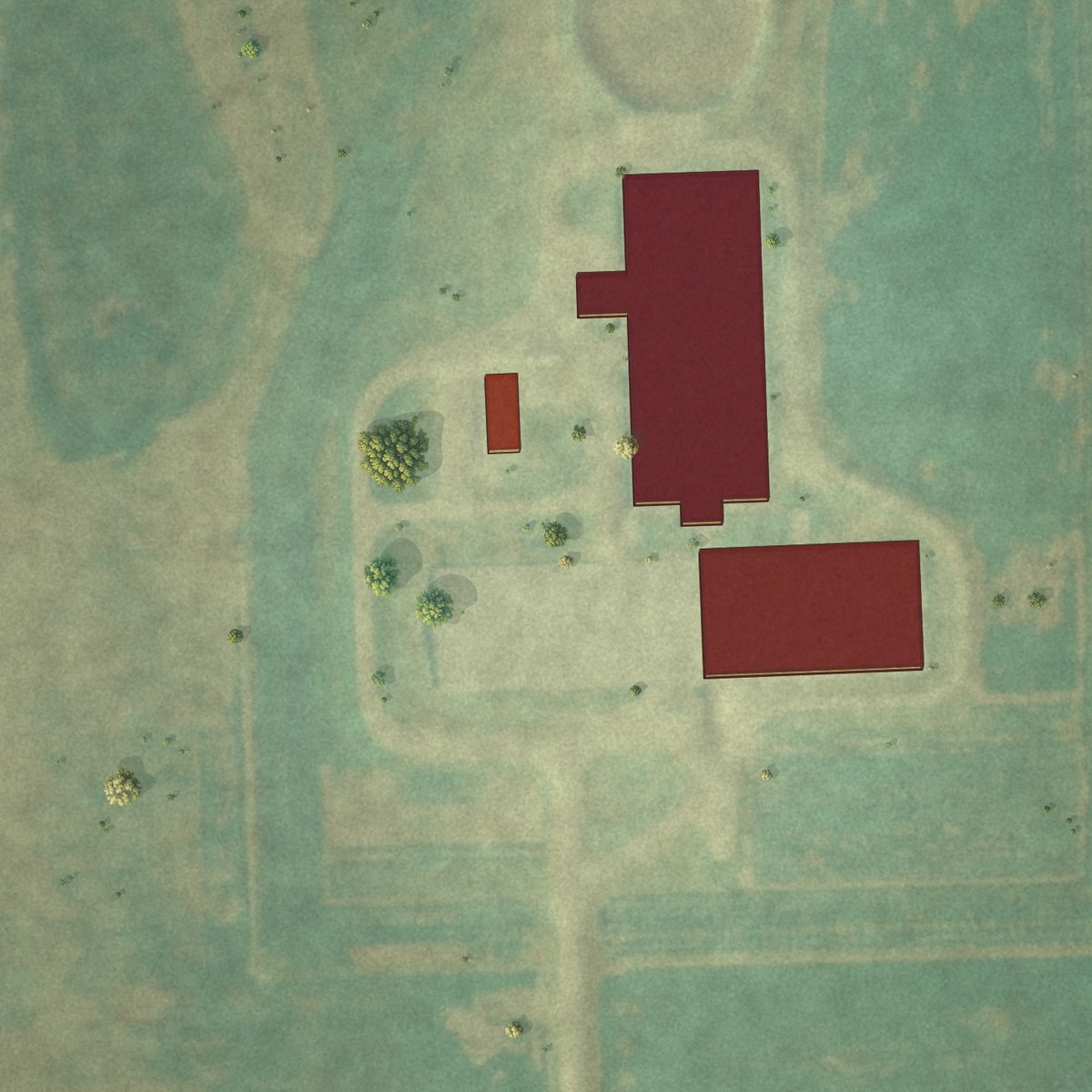 Second close-up of the map of Westwood Colony, South Dakota print showing more streets and buildings