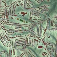 Second close-up of the map of Westwood, Ohio print showing more streets and buildings