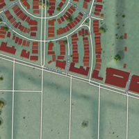 Second close-up of the map of Westwood Park, California print showing more streets and buildings