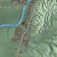 Second close-up of the map of Wetumpka, Alabama print showing more streets and buildings