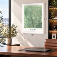 Wexford, Michigan map, 18 x 24 inch print in a white frame in a home office