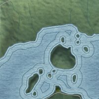 Second close-up of the map of Whale Pass, Alaska print showing more streets and buildings
