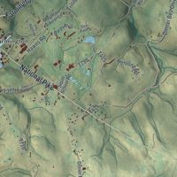 Second close-up of the map of Wharton, Fayette County, Pennsylvania print showing more streets and buildings