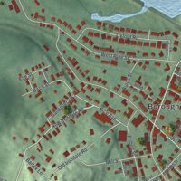 Second close-up of the map of Wharton, New Jersey print showing more streets and buildings