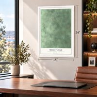 Wheatland, Hillsdale County, Michigan map, 18 x 24 inch print in a white frame in a home office