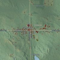 Second close-up of the map of Wheatland, Mecosta County, Michigan print showing more streets and buildings