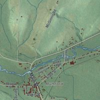 Second close-up of the map of Wheatland, New York print showing more streets and buildings