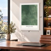 Wheatland, Sanilac County, Michigan map, 18 x 24 inch print in a white frame in a home office