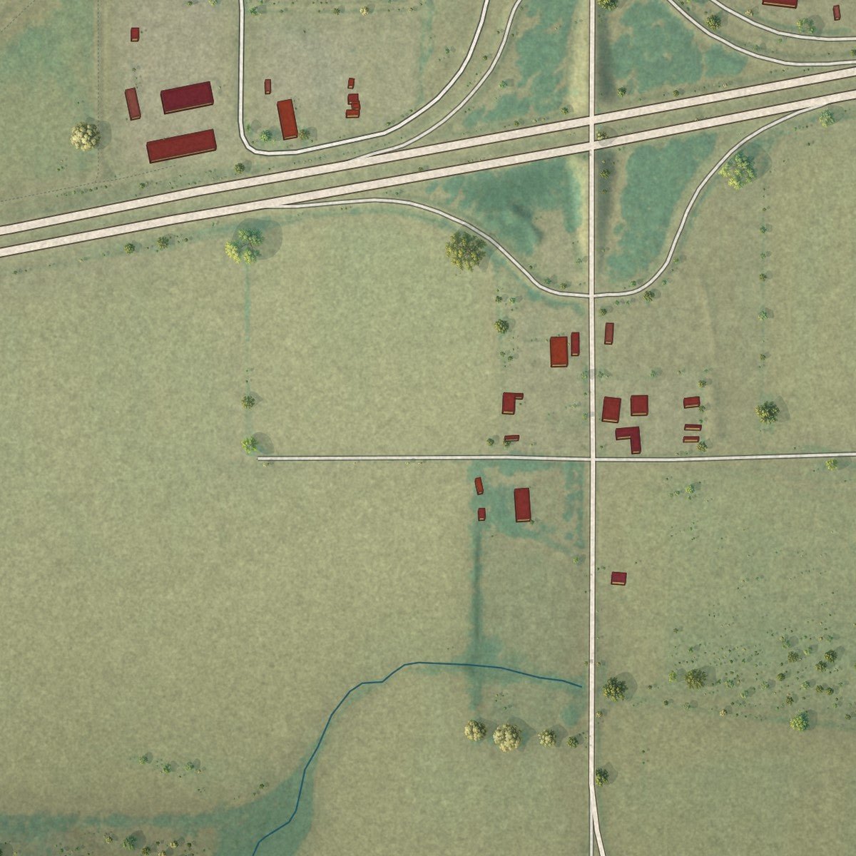 Second close-up of the map of Wheatley, Arkansas print showing more streets and buildings