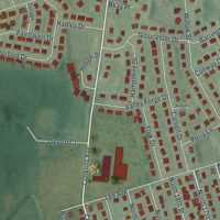 Second close-up of the map of Wheatley Heights, New York print showing more streets and buildings