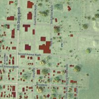 Second close-up of the map of Wheaton, Minnesota print showing more streets and buildings
