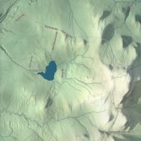 Close-up of the map of Wheelock, Vermont print showing terrain and local geography