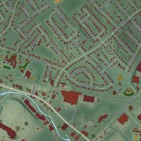 Second close-up of the map of Whippany, New Jersey print showing more streets and buildings