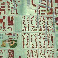 Second close-up of the map of White Center, Washington print showing more streets and buildings