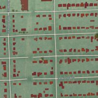 Second close-up of the map of White City, Oklahoma print showing more streets and buildings