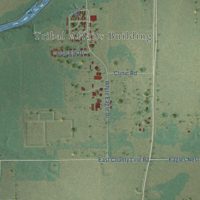 Second close-up of the map of White Eagle, Oklahoma print showing more streets and buildings