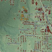 Second close-up of the map of White Hall, Arkansas print showing more streets and buildings