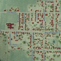 Second close-up of the map of White Hall, Illinois print showing more streets and buildings