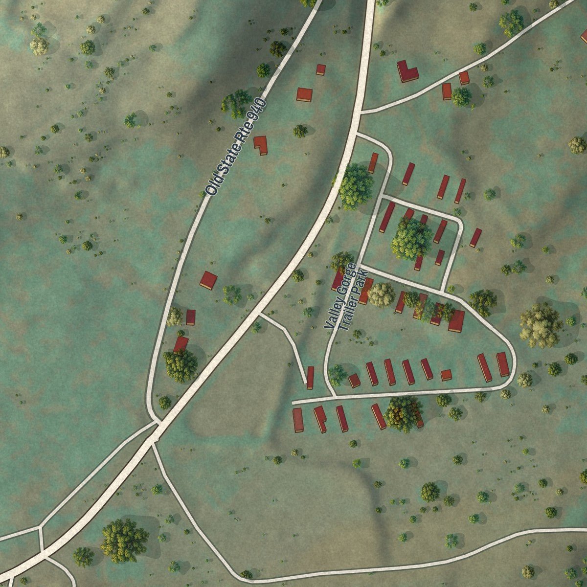 Second close-up of the map of White Haven, Pennsylvania print showing more streets and buildings